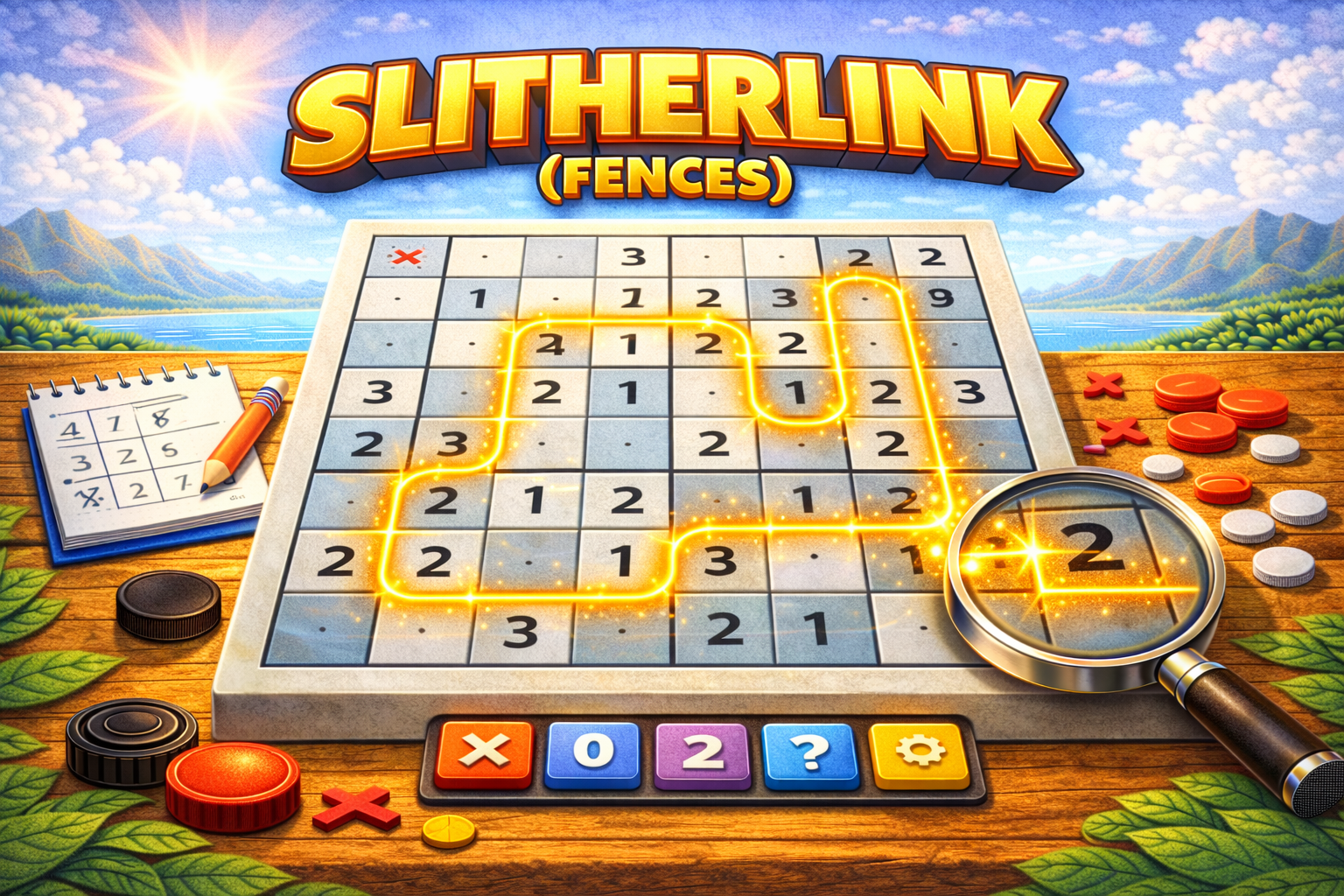Slitherlink loop puzzle — draw a single loop along grid edges using number clues